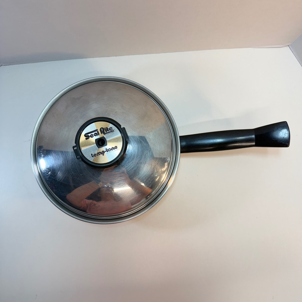 Seal-Rite 7 1/2" Saucepan T304 Stainless Steel Temp-Tone Lid USA 5 Ply Vented - Picture 2 of 10